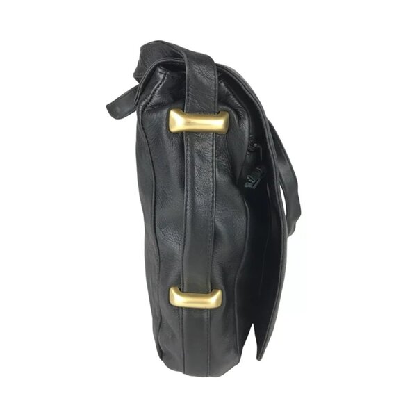 Preswick & Moore Black Womens Adjustable Strap Snap Inner Pockets Messenger‎ Bag - Picture 5 of 10